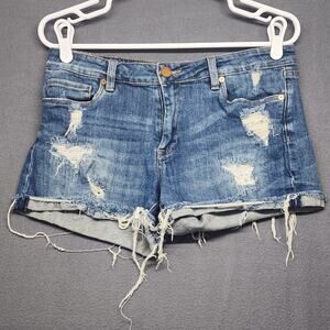 BlankNYC Shorts Womens 28 Distressed Denim The Fulton High Rise Cutoff Booty